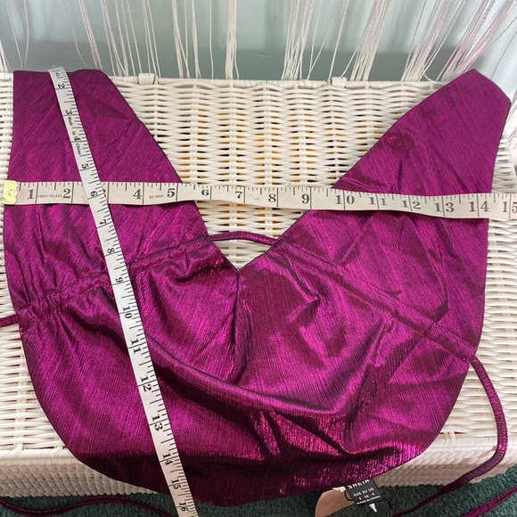 Magenta Metallic Halter Top NWT Size S - Picture 14 of 14